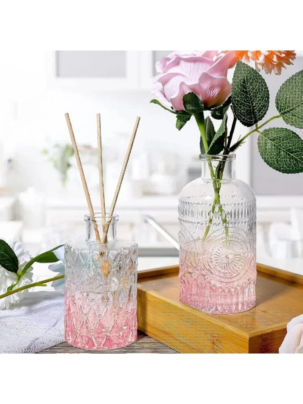 Set of 20 Pink Mini Glass Bud Vases - Vintage Floral Decor for Weddings & Home